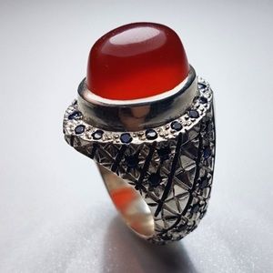 Unique handmade silver rings with unique agate